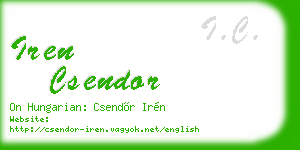 iren csendor business card